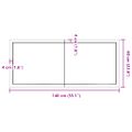 vidaXL Nástenná polica 140x60x(2-6) cm neošetrený dubový masív