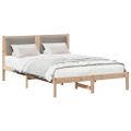 vidaXL Rám postele Sivohnedá 150 x 200 cm Masívne borovicové drevo