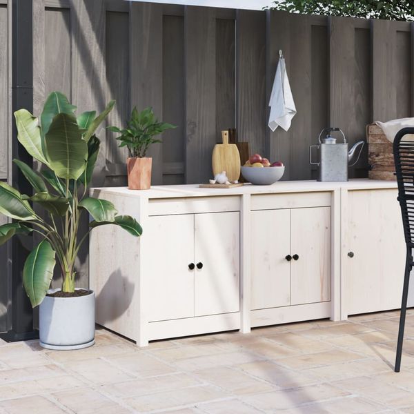 vidaXL Vonkajšia kuchynská skrinka MEPPEL biela 106x55x64 cm borovicový masív