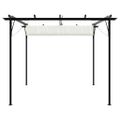 vidaXL Pergola so zaťahovacou strechou krémovo-biela 3x3 m oceľová