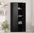 vidaXL Highboard 70 x 33.5 x 180 cm Kompozitné drevo Čierny dub