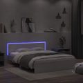 vidaXL Posteľný rám s čelom a LED biely 160x200 cm
