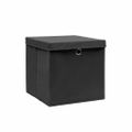 vidaXL Úložné boxy s vekom 4 ks, 28x28x28 cm, čierne