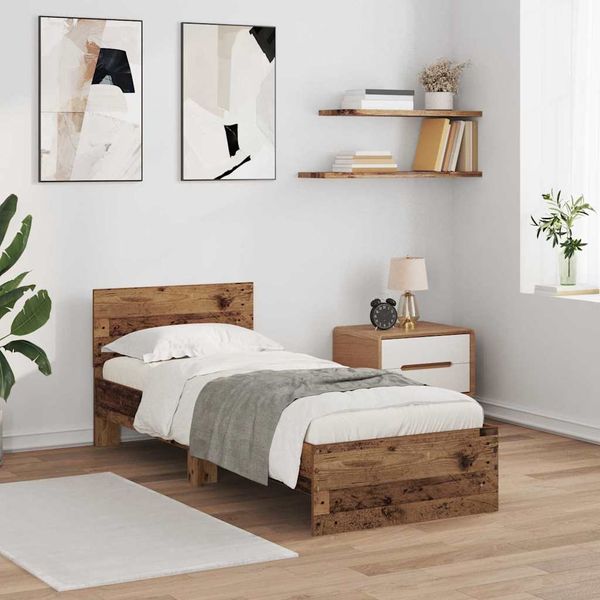 vidaXL Rám postele Staré drevo 75 x 190 cm Kompozitné drevo