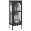 vidaXL Komoda čierna 40x35x105 cm sklo a oceľ
