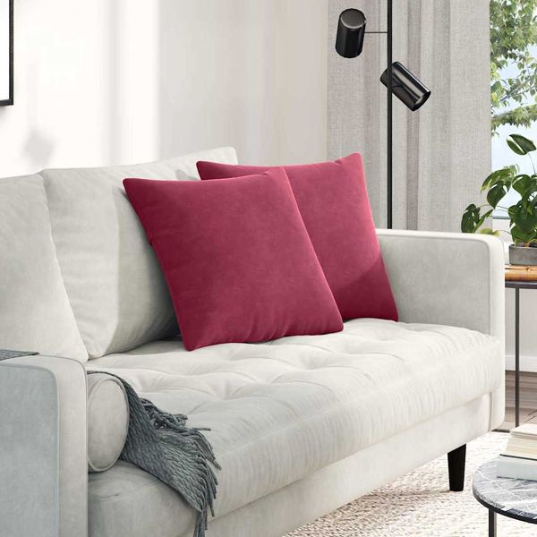vidaXL Vankúše na pohovku 2 pcs Víno červené 45 x 45 cm