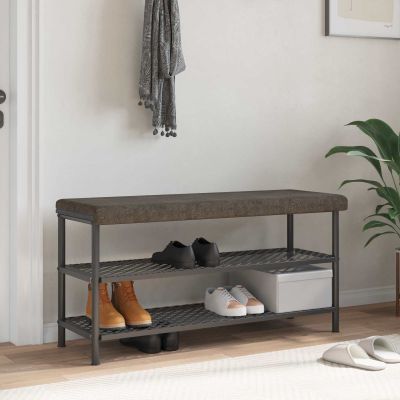 vidaXL Vankúš na lavičku Umelý semišový materiál Tmavosivá Hĺbka 35 cm