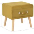 vidaXL Nočné stolíky 2 ks horčicové 40x35x40 cm zamatové