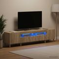 vidaXL 3-dielny LED TV stolík ARNHEM 3 ks Dub sonoma Kompozitné drevo
