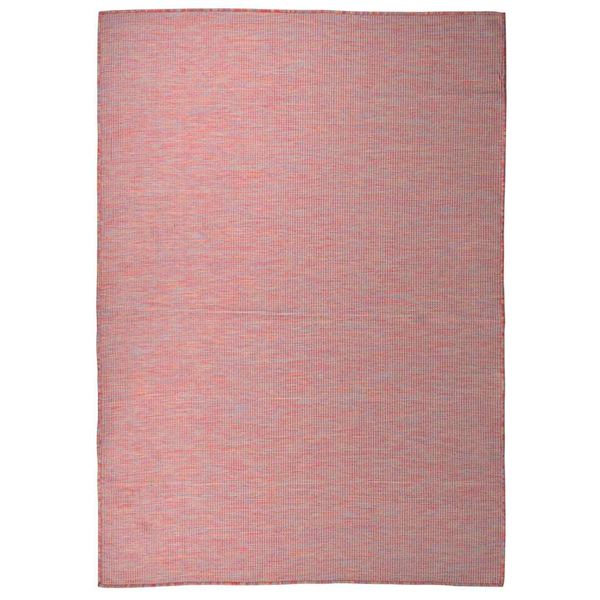 vidaXL Vonkajší koberec s plochým tkaním 140x200 cm červený