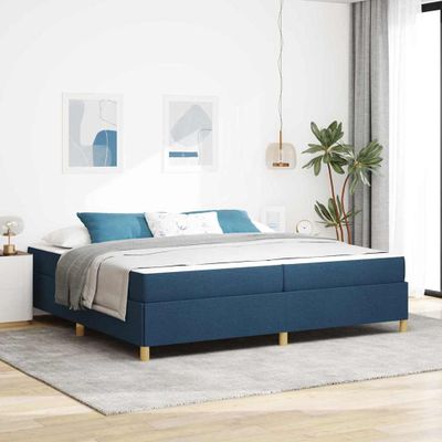 vidaXL Rám postele Modrá 200 x 200 cm látka