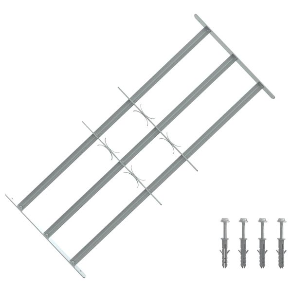 Nastaviteľná bezpečnostná okenná mreža s 3 priečkami 700-1050 mm