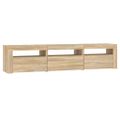 vidaXL TV skrinka s LED svetlami dub sonoma 180x35x40 cm