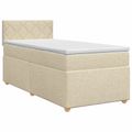 vidaXL Posteľ boxspring s matracom Krémová 80 x 200 cm Látka