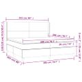 vidaXL Posteľ boxsping s matracom a LED krémová 200x200 cm látka