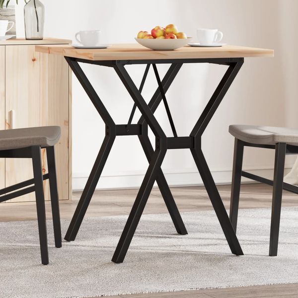 vidaXL Jedálenský stolík v tvare Y 70x70x75,5 cm borovica a oceľ