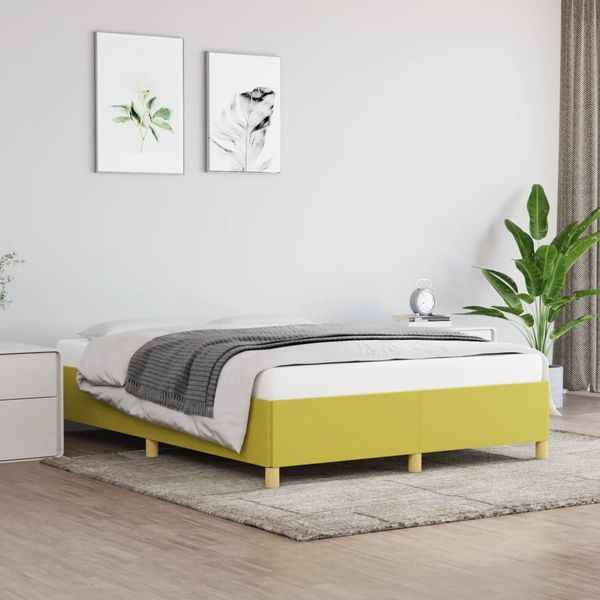 vidaXL Posteľ bez matraca zelená 140x190 cm látka