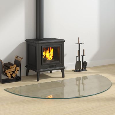 vidaXL Sklenená doska krbu Priehľadná 1200 x 600 mm Sklo