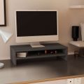 vidaXL Stojan na monitor sivý 50x24x13 cm masívna borovica