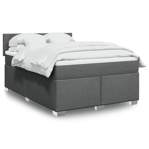 vidaXL Boxspring posteľ s matracom tmavosivá 160x200 cm látka