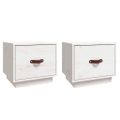 vidaXL Nočné stolíky 2 ks biele 40x34x35 cm masívne borovicové drevo