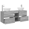 vidaXL Set kabinetov do kúpeľne 3 ks Sivý Sonoma 49,5 x 35 x 63 cm
