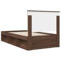 vidaXL Rám postele Hnedý dub 100 x 200 cm Masívne borovicové drevo