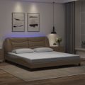 vidaXL Rám postele s LED bez matraca Hvar kapučínový 180x200 cm