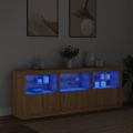 vidaXL Komoda s LED svetlami dub sonoma 181,5x37x67 cm