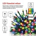 LED vianočná reťaz, 4 m, vonkajšia aj vnútorná, multicolor, programy, časovač