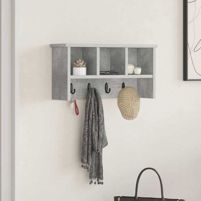 vidaXL Vešiak na stenu Betónová šedá 50 x 16 x 26 cm Kompozitné drevo