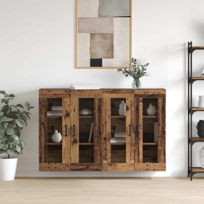vidaXL Závesné skrinky 2 pcs Staré drevo 69,5 x 34 x 90 cm