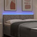 vidaXL LED hlavová doska Sivohnedá látka