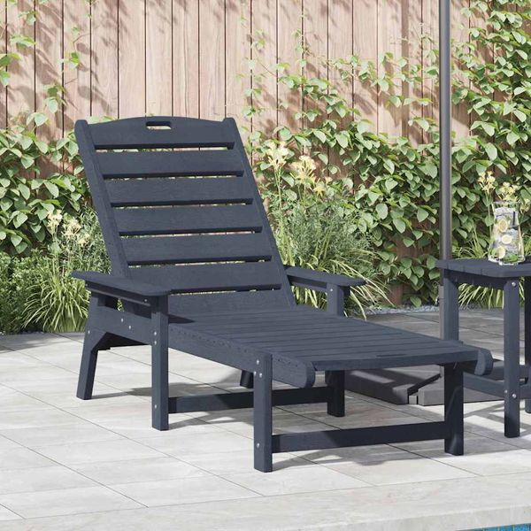 vidaXL Lehátko Námornícka modrá 195,5 x 53 x 98,5 cm HDPE
