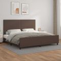 vidaXL Posteľný rám s čelom hnedý 200x200 cm umelá koža