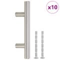 vidaXL Rukoväte na skrinku 10 ks strieborné rozstup otvorov 64 mm celková dĺžka 100 mm nehrdzavejúca oceľ