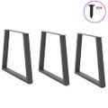vidaXL Nohy k jedálenskému stolu v tvare V, 3 ks, antracitové, 80 x (72-73,3) cm, oceľ
