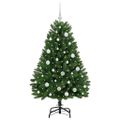 vidaXL Umelý Sklápací Vianočný Stromček Zelená 150 cm PVC a oceľ
