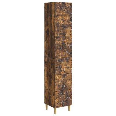vidaXL Sada skríň 2 pcs Dymový dub 33 x 34,5 x 90 cm Kompozitné drevo