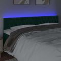 vidaXL Čelo postele s LED tmavozelené 200x7x78/88 cm zamat
