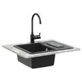vidaXL Drez 80% Kvárc a 20% Živica 560 x 460 mm Čierna