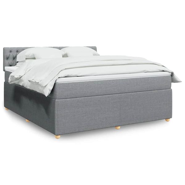vidaXL Boxspring posteľ s matracom bledosivá 180x200 cm látka