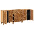 vidaXL Úložné skrine 3 ks 60 x 33,5 x 75 cm Masívne mango drevo Hnedá