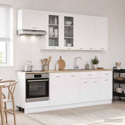 vidaXL Kuchynská jednotka LYON 8 ks Biela Kompozitné drevo