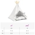 vidaXL Psí teepee s vankúšom Biela 40 x 40 x 50 cm Polyester