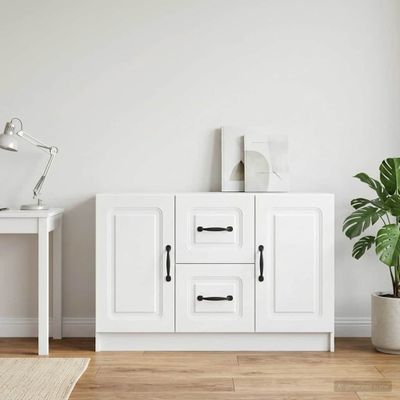 vidaXL Servírovacia skriňa Biela 89 x 34,5 x 57 cm Kompozitné drevo