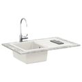 vidaXL Drez Biela 780 x 500 mm 80% Kvárc a 20% Živica