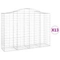 vidaXL Oblúkové gabionové koše 13 ks 200x50x140/160 cm pozink. železo