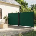 vidaXL Zaťahovacia bočná markíza tmavozelená 160x1200 cm