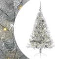 vidaXL Umelý predsvietený vianočný stromček Strieborná 150 cm PET